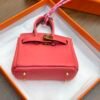 UK London 187 Factory Rose Lipstick Togo Leather Birkin Bag Charm 7.5*6*3.5CM