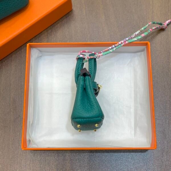 New Arrival 187 Factory Birkin Bag Charm Malachite Togo Leather 6*5*3CM