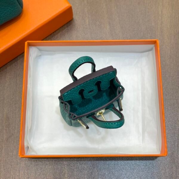 New Arrival 187 Factory Birkin Bag Charm Malachite Togo Leather 6*5*3CM