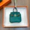 New Arrival 187 Factory Birkin Bag Charm Malachite Togo Leather 6*5*3CM
