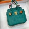 New Arrival 187 Factory Birkin Bag Charm Malachite Togo Leather 6*5*3CM