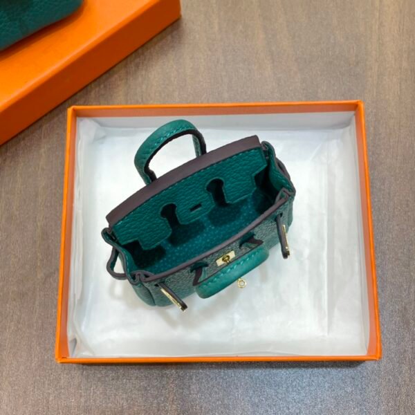Handmade 187 Factory Malachite Togo Leather Birkin Bag Charm 7.5*6*3.5CM