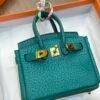 Handmade 187 Factory Malachite Togo Leather Birkin Bag Charm 7.5*6*3.5CM