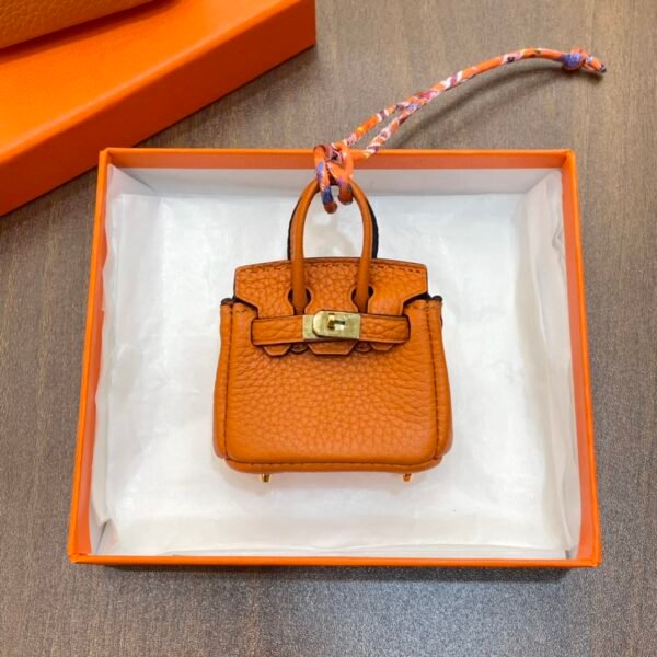 187 Factory Charm Price Togo Leather Orange Birkin Bag Charm 6*5*3CM
