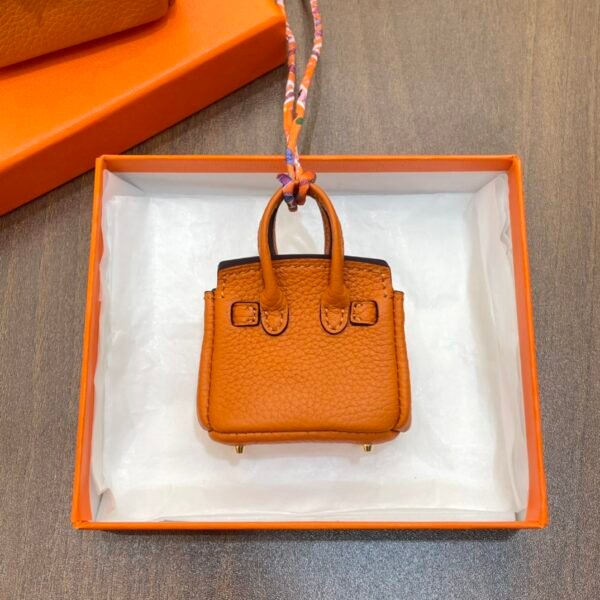 187 Factory Charm Price Togo Leather Orange Birkin Bag Charm 6*5*3CM