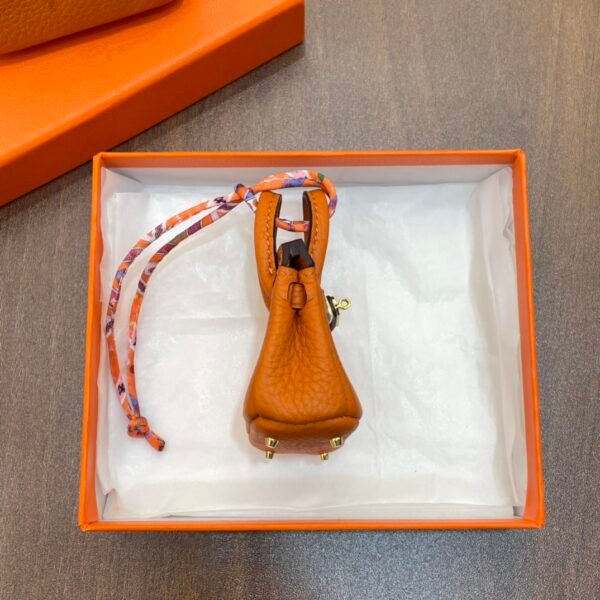 187 Factory Charm Price Togo Leather Orange Birkin Bag Charm 6*5*3CM