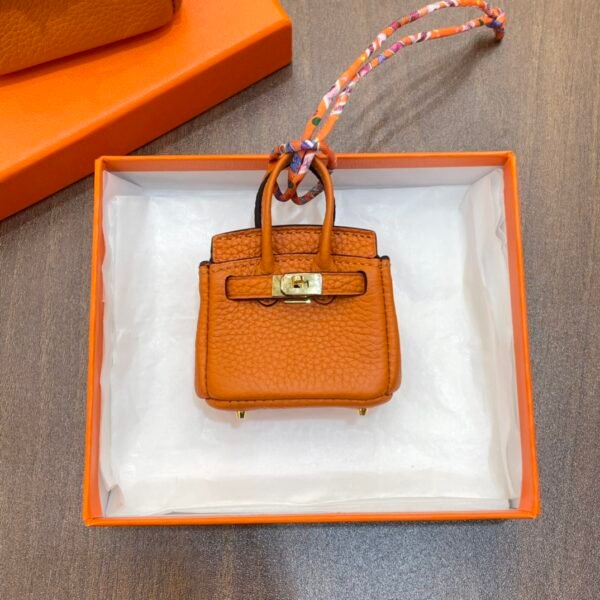 187 Factory Charm Price Togo Leather Orange Birkin Bag Charm 6*5*3CM