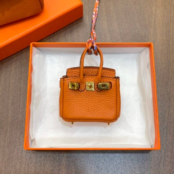 187 Factory Charm Price Togo Leather Orange Birkin Bag Charm 6*5*3CM