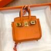 187 Factory Charm Price Togo Leather Orange Birkin Bag Charm 6*5*3CM