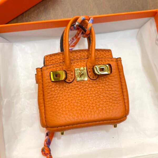 187 Factory Charm Price Togo Leather Orange Birkin Bag Charm 6*5*3CM