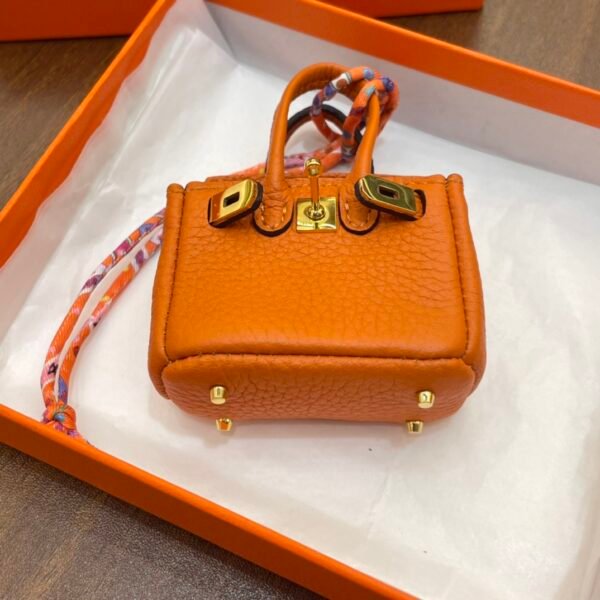187 Factory Charm Price Togo Leather Orange Birkin Bag Charm 6*5*3CM