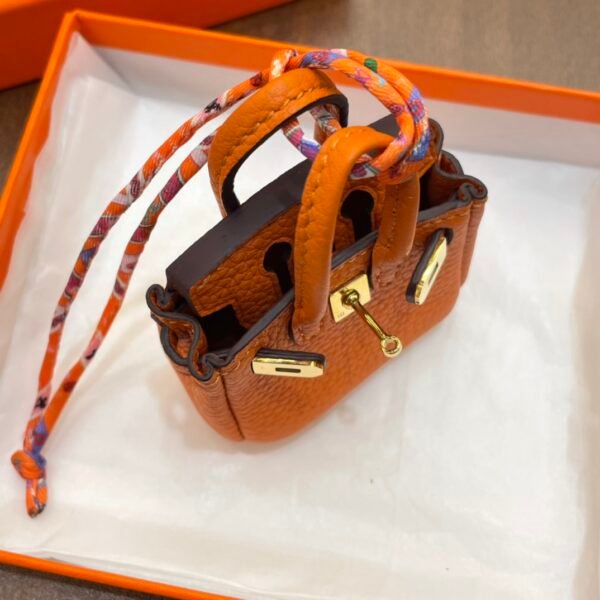 187 Factory Charm Price Togo Leather Orange Birkin Bag Charm 6*5*3CM