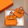 Australia Canberra 187 Factory Birkin Bag Charm Orange Togo Leather 7.5*6*3.5CM