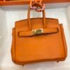 Australia Canberra 187 Factory Birkin Bag Charm Orange Togo Leather 7.5*6*3.5CM