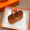 Australia Canberra 187 Factory Birkin Bag Charm Orange Togo Leather 7.5*6*3.5CM