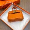 Australia Canberra 187 Factory Birkin Bag Charm Orange Togo Leather 7.5*6*3.5CM