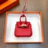 187 Factory Bag Charm Image CC53 Rouge Vif Togo Leather Birkin Bag Charm 6*5*3CM