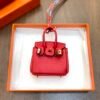 187 Factory Bag Charm Image CC53 Rouge Vif Togo Leather Birkin Bag Charm 6*5*3CM