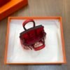 187 Factory Bag Charm Image CC53 Rouge Vif Togo Leather Birkin Bag Charm 6*5*3CM