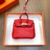 Canada Ottawa 187 Factory Birkin Bag Charm Togo Leather CC53 Rouge Vif 7.5*6*3.5CM