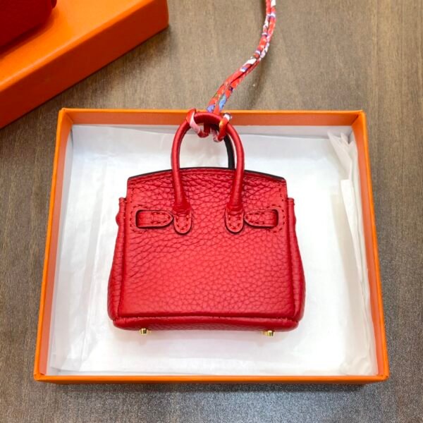 Canada Ottawa 187 Factory Birkin Bag Charm Togo Leather CC53 Rouge Vif 7.5*6*3.5CM