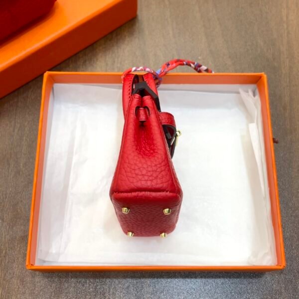 Canada Ottawa 187 Factory Birkin Bag Charm Togo Leather CC53 Rouge Vif 7.5*6*3.5CM