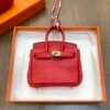 Canada Ottawa 187 Factory Birkin Bag Charm Togo Leather CC53 Rouge Vif 7.5*6*3.5CM