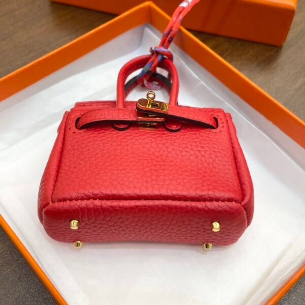 Canada Ottawa 187 Factory Birkin Bag Charm Togo Leather CC53 Rouge Vif 7.5*6*3.5CM