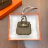 Handmade 187 Factory Charm CC18 Etoupe Togo Leather Birkin Bag Charm 6*5*3CM