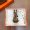 Handmade 187 Factory Charm CC18 Etoupe Togo Leather Birkin Bag Charm 6*5*3CM