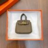 Handmade 187 Factory Charm CC18 Etoupe Togo Leather Birkin Bag Charm 6*5*3CM