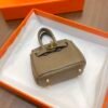 Handmade 187 Factory Charm CC18 Etoupe Togo Leather Birkin Bag Charm 6*5*3CM