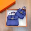 187 Factory Bag Charm Price 7T Blue Electric Togo Leather Birkin Bag Charm 7.5*6*3.5CM