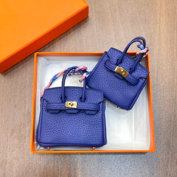 187 Factory Bag Charm Price 7T Blue Electric Togo Leather Birkin Bag Charm 7.5*6*3.5CM