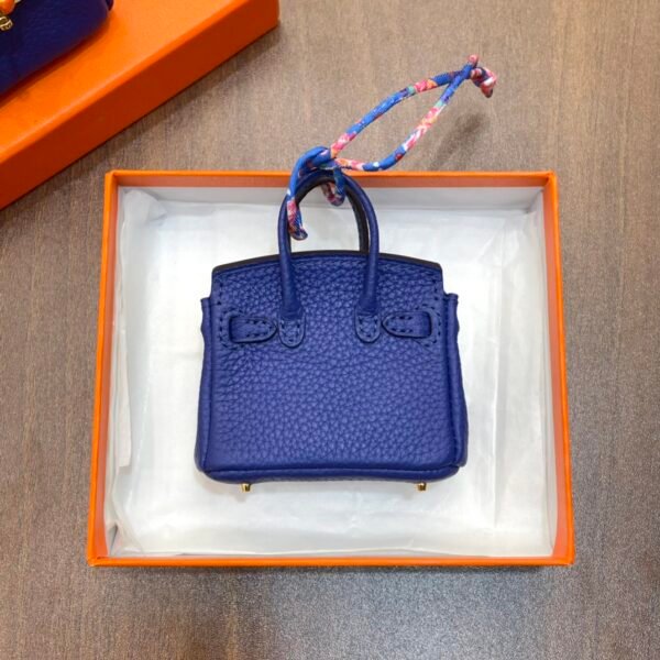 187 Factory Bag Charm Price 7T Blue Electric Togo Leather Birkin Bag Charm 7.5*6*3.5CM