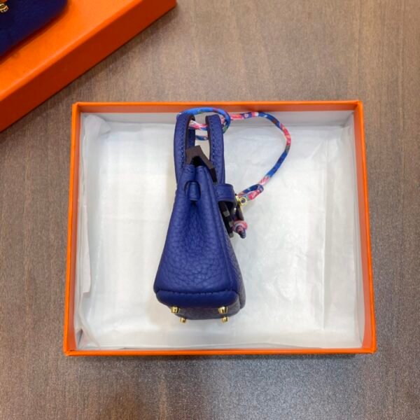187 Factory Bag Charm Price 7T Blue Electric Togo Leather Birkin Bag Charm 7.5*6*3.5CM