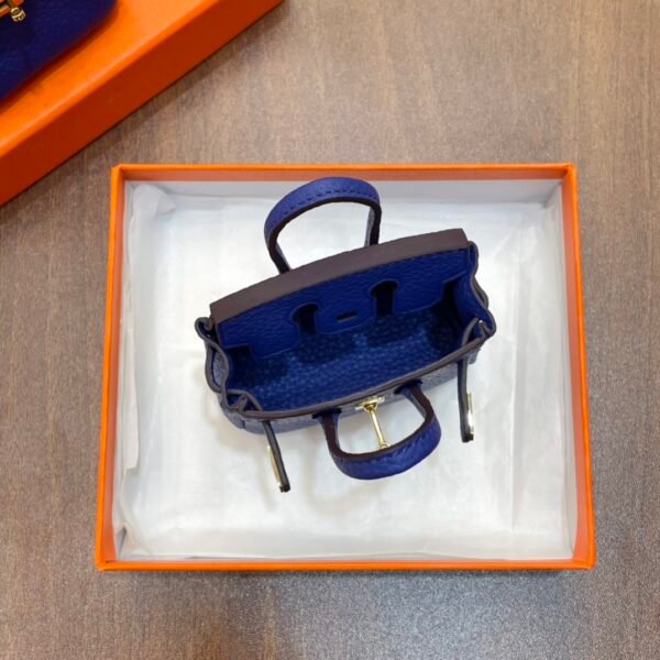 187 Factory Bag Charm Price 7T Blue Electric Togo Leather Birkin Bag Charm 7.5*6*3.5CM