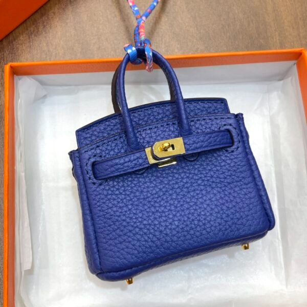 187 Factory Bag Charm Price 7T Blue Electric Togo Leather Birkin Bag Charm 7.5*6*3.5CM