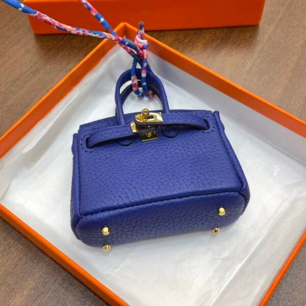 187 Factory Bag Charm Price 7T Blue Electric Togo Leather Birkin Bag Charm 7.5*6*3.5CM