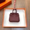 Handmade 187 Factory Birkin Bag Charm Togo Leather CC55 Rouge H Gold Hardware