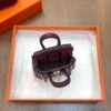Handmade 187 Factory Birkin Bag Charm Togo Leather CC55 Rouge H Gold Hardware