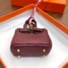 Handmade 187 Factory Birkin Bag Charm Togo Leather CC55 Rouge H Gold Hardware