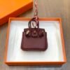 Handmade 187 Factory Birkin Bag Charm Togo Leather CC55 Rouge H Gold Hardware