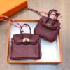 New Arrival 187 Factory CC55 Rouge H Togo Leather Birkin Bag Charm 7.5*6*3.5CM