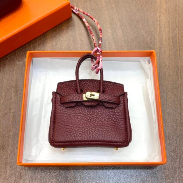 New Arrival 187 Factory CC55 Rouge H Togo Leather Birkin Bag Charm 7.5*6*3.5CM