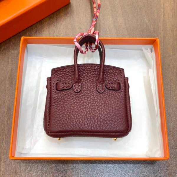 New Arrival 187 Factory CC55 Rouge H Togo Leather Birkin Bag Charm 7.5*6*3.5CM