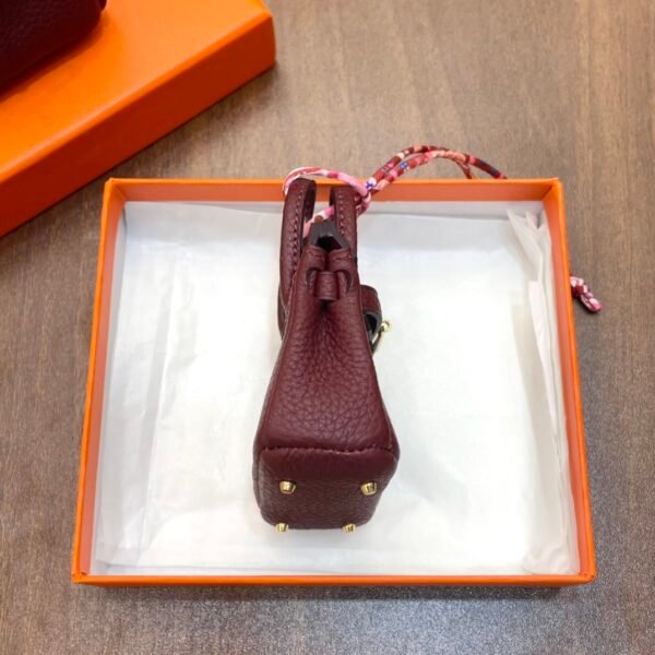 New Arrival 187 Factory CC55 Rouge H Togo Leather Birkin Bag Charm 7.5*6*3.5CM
