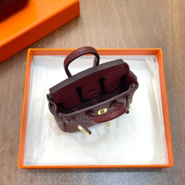 New Arrival 187 Factory CC55 Rouge H Togo Leather Birkin Bag Charm 7.5*6*3.5CM