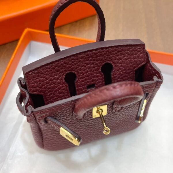 New Arrival 187 Factory CC55 Rouge H Togo Leather Birkin Bag Charm 7.5*6*3.5CM