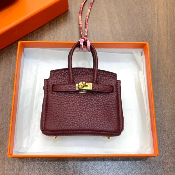 New Arrival 187 Factory CC55 Rouge H Togo Leather Birkin Bag Charm 7.5*6*3.5CM